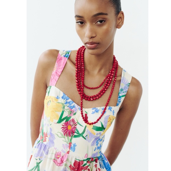 Zara FLORAL PRINT DRESS - Picture 12 of 16